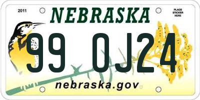 NE license plate 99OJ24