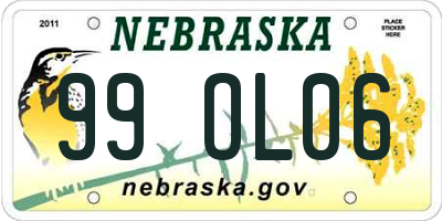 NE license plate 99OL06