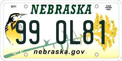 NE license plate 99OL81