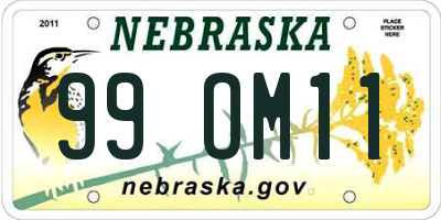 NE license plate 99OM11