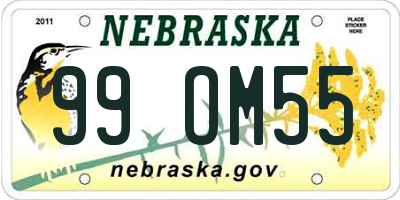 NE license plate 99OM55