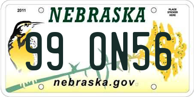 NE license plate 99ON56