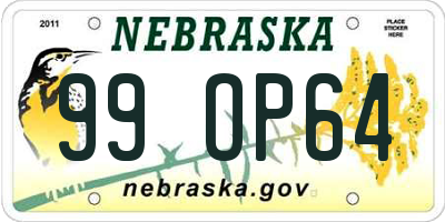 NE license plate 99OP64