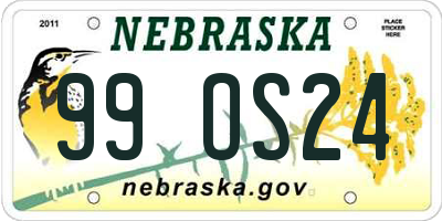 NE license plate 99OS24