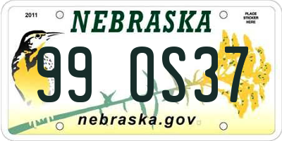 NE license plate 99OS37