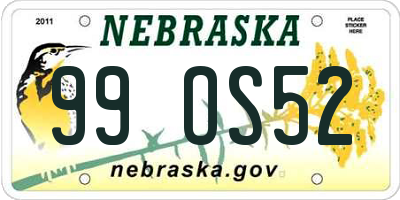 NE license plate 99OS52