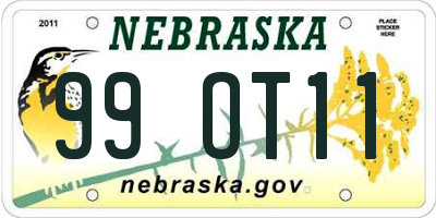 NE license plate 99OT11