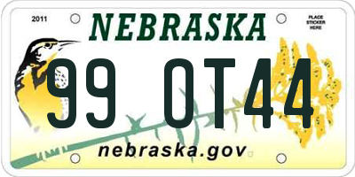 NE license plate 99OT44