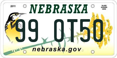 NE license plate 99OT50