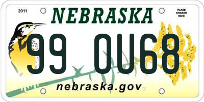 NE license plate 99OU68