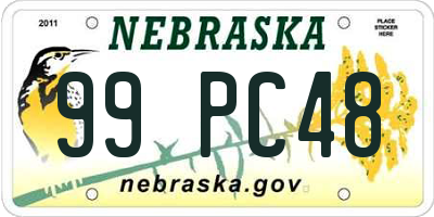 NE license plate 99PC48