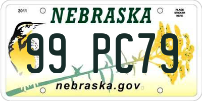 NE license plate 99PC79