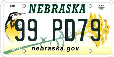 NE license plate 99PD79