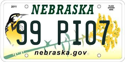 NE license plate 99PI07