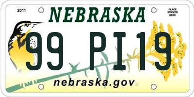 NE license plate 99PI19