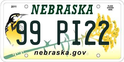 NE license plate 99PI22