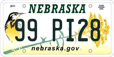 NE license plate 99PI28