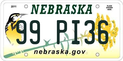 NE license plate 99PI36