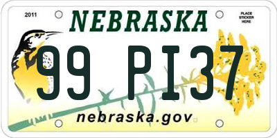 NE license plate 99PI37