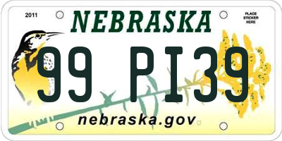 NE license plate 99PI39