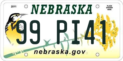 NE license plate 99PI41