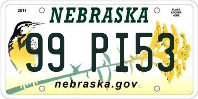 NE license plate 99PI53