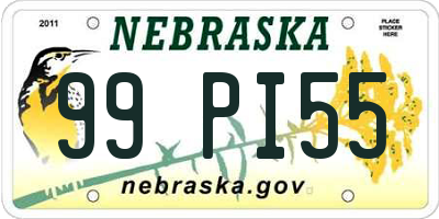 NE license plate 99PI55