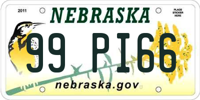 NE license plate 99PI66