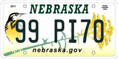 NE license plate 99PI70