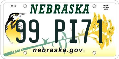 NE license plate 99PI71