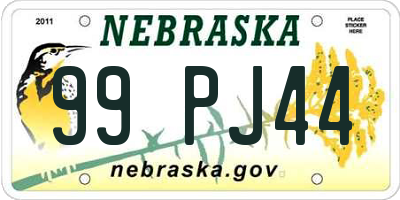 NE license plate 99PJ44