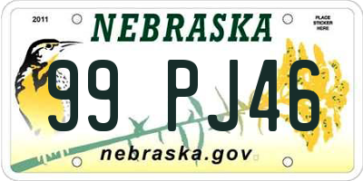 NE license plate 99PJ46