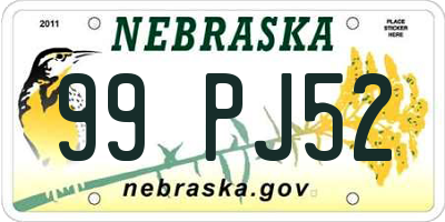 NE license plate 99PJ52