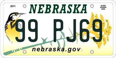 NE license plate 99PJ69