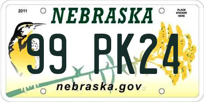 NE license plate 99PK24