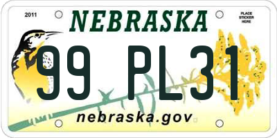 NE license plate 99PL31