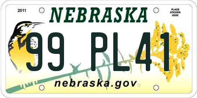 NE license plate 99PL41