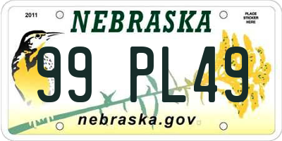 NE license plate 99PL49