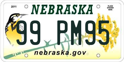NE license plate 99PM95