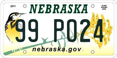 NE license plate 99PO24