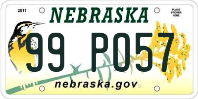 NE license plate 99PO57