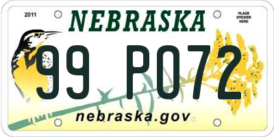 NE license plate 99PO72