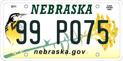 NE license plate 99PO75