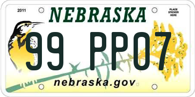 NE license plate 99PP07