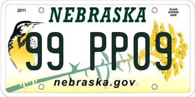 NE license plate 99PP09