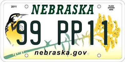 NE license plate 99PP11