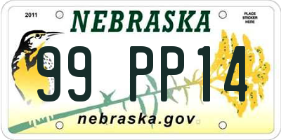 NE license plate 99PP14