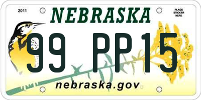 NE license plate 99PP15