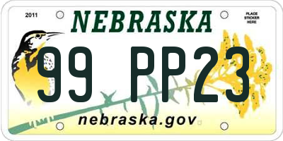 NE license plate 99PP23