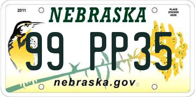 NE license plate 99PP35